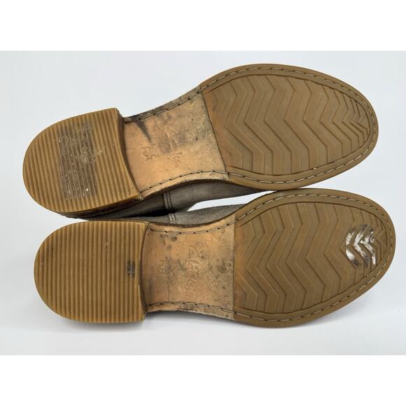 CLARKS Womens Leather Chelsea Boot Arlo 7.5 M Tan Suede Booties Stacked Heel - Picture 10 of 12